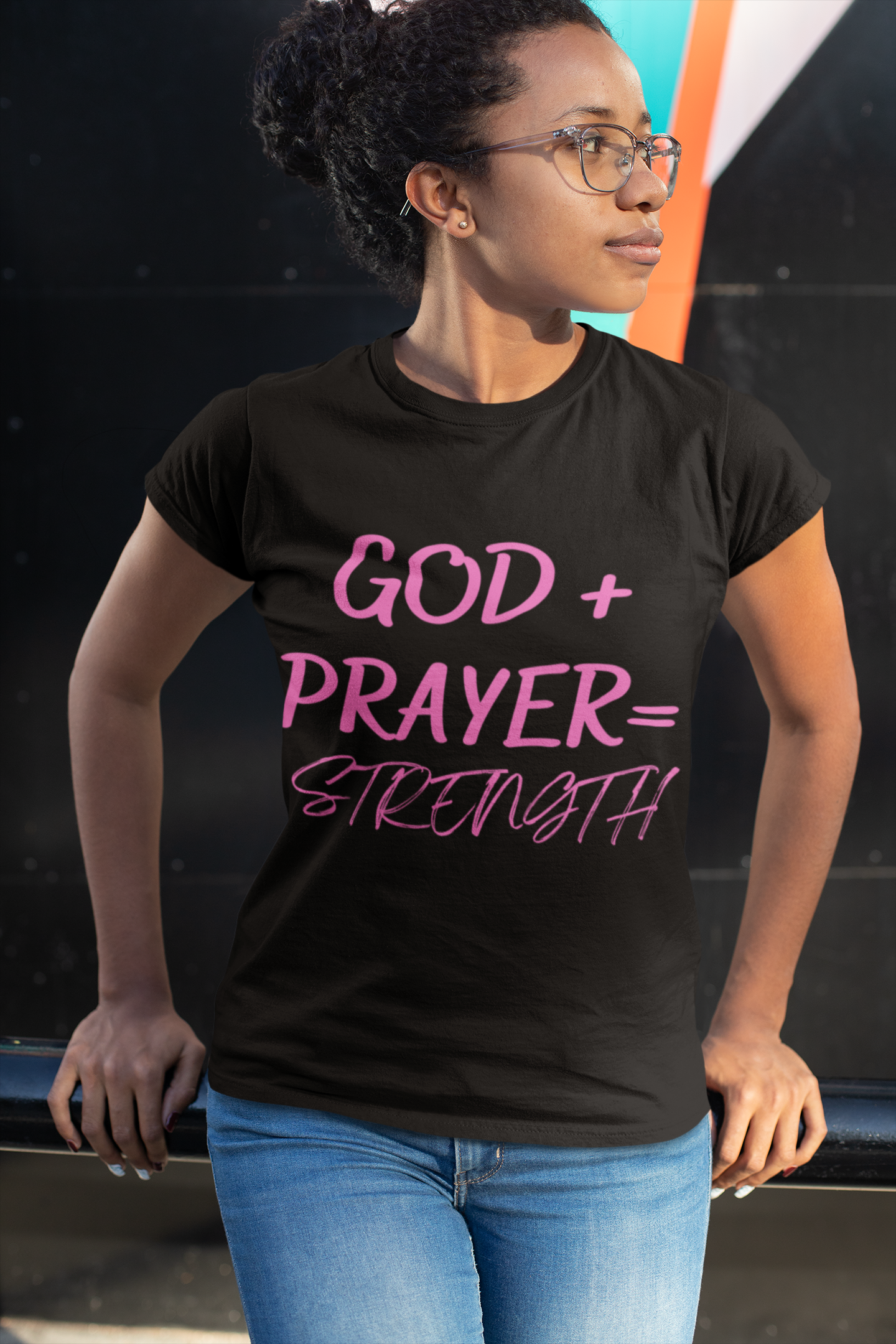 Pink GOD+  PRAYER Tee