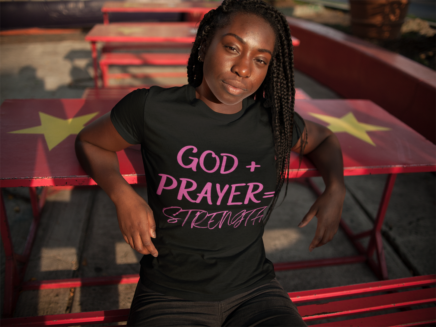 Pink GOD+  PRAYER Tee