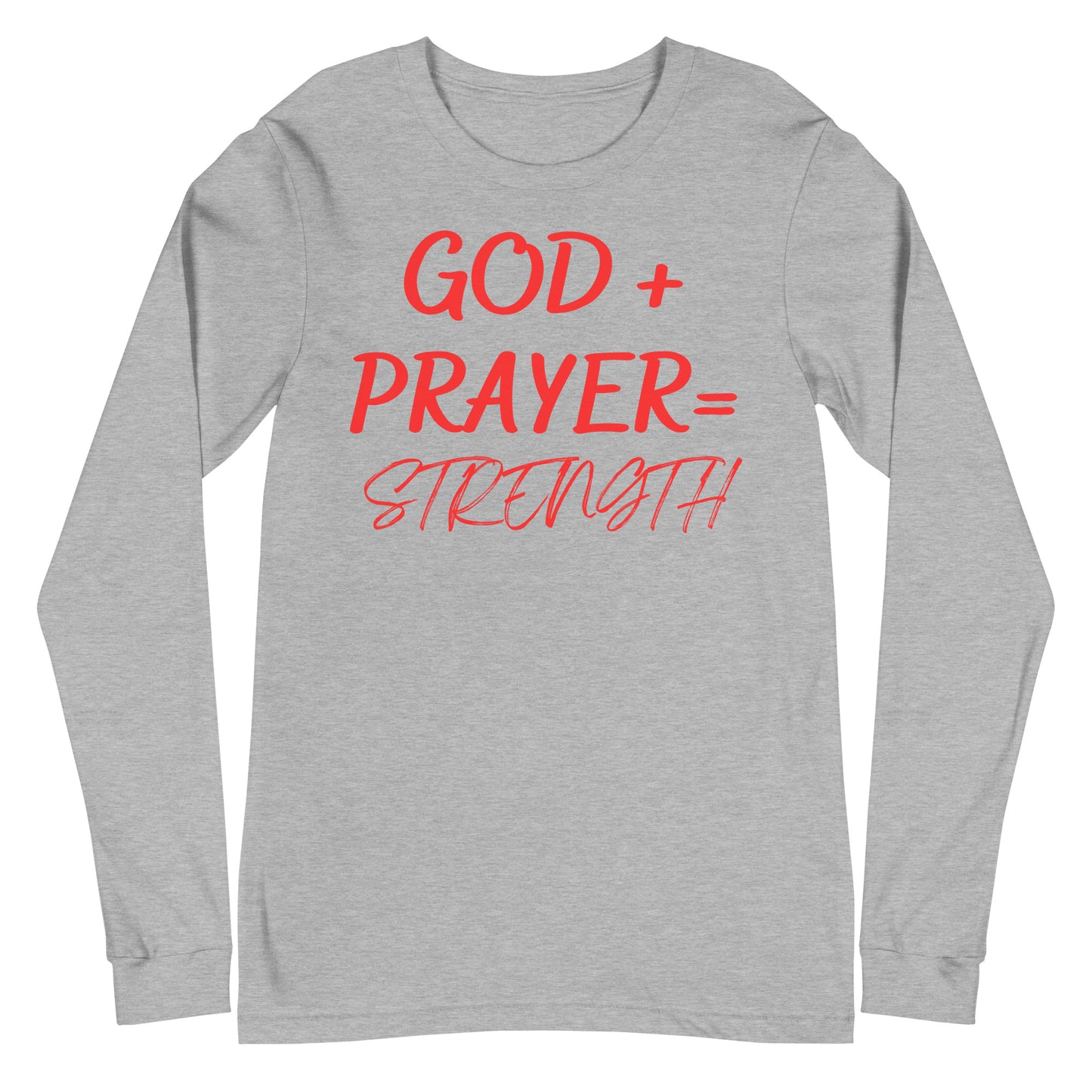 Red GOD+  PRAYER Unisex Long Sleeve Tee