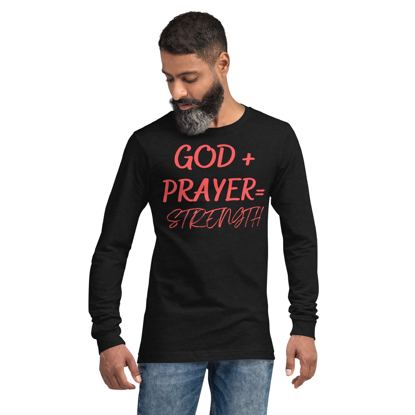 Red GOD+  PRAYER Unisex Long Sleeve Tee