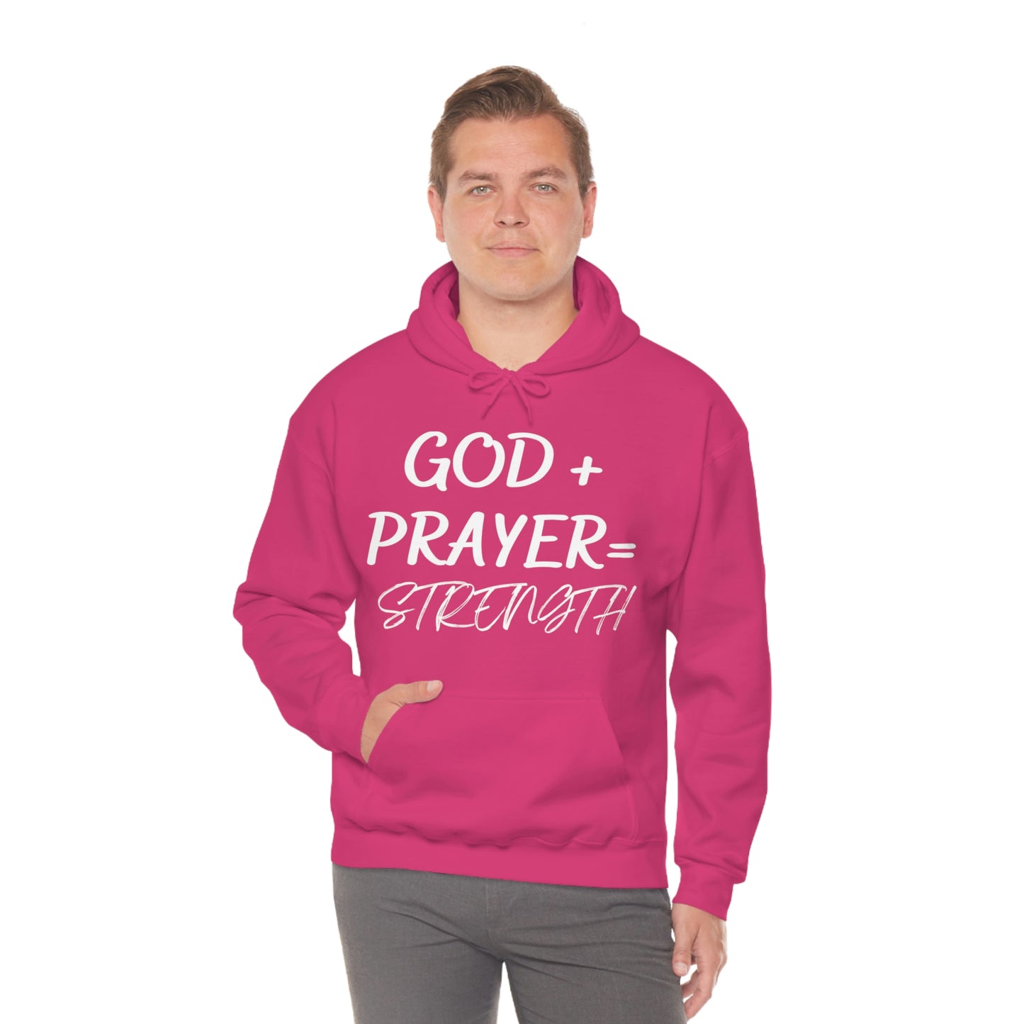 Hooded Sweatshirt W/White GOD+PRAYER