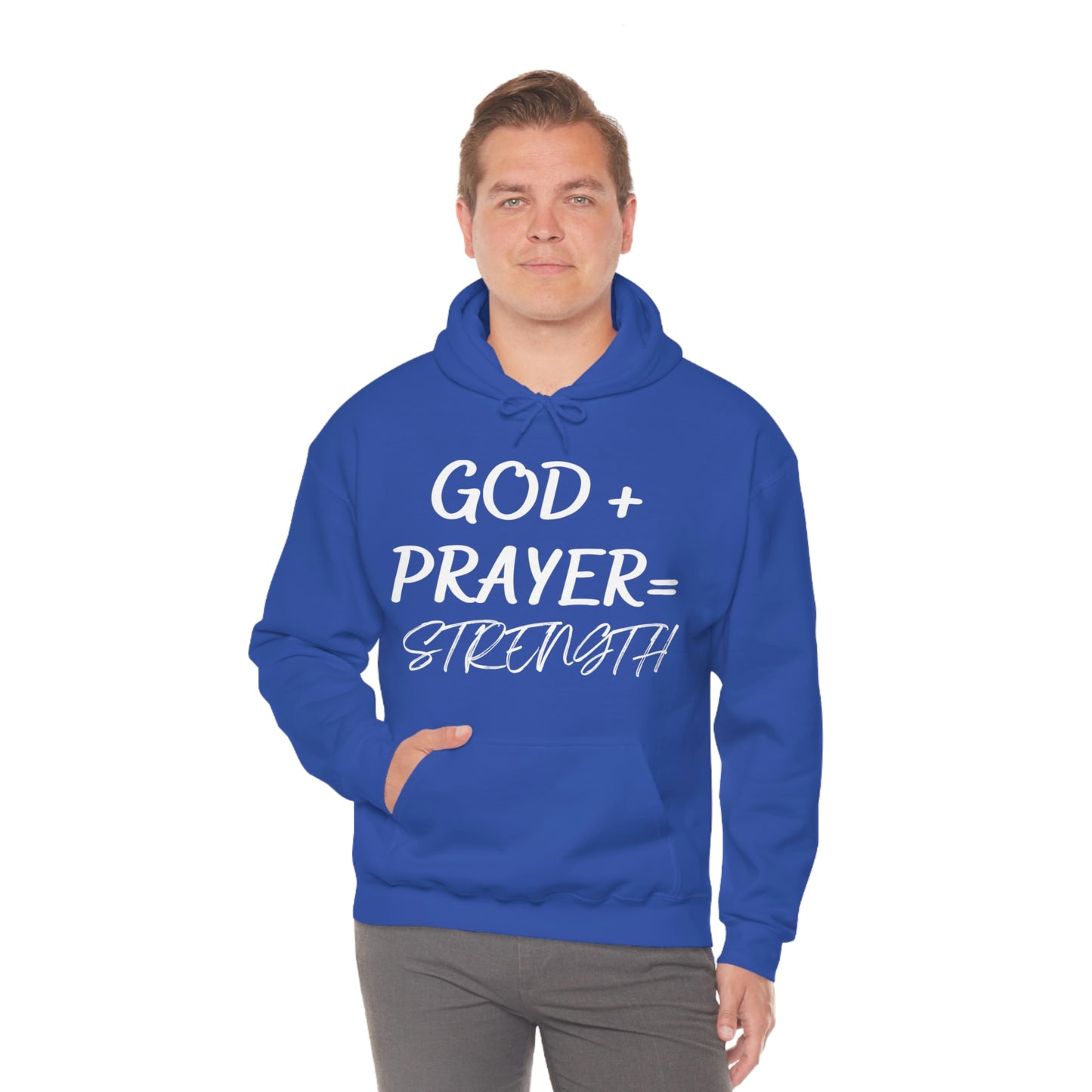 Hooded Sweatshirt W/White GOD+PRAYER