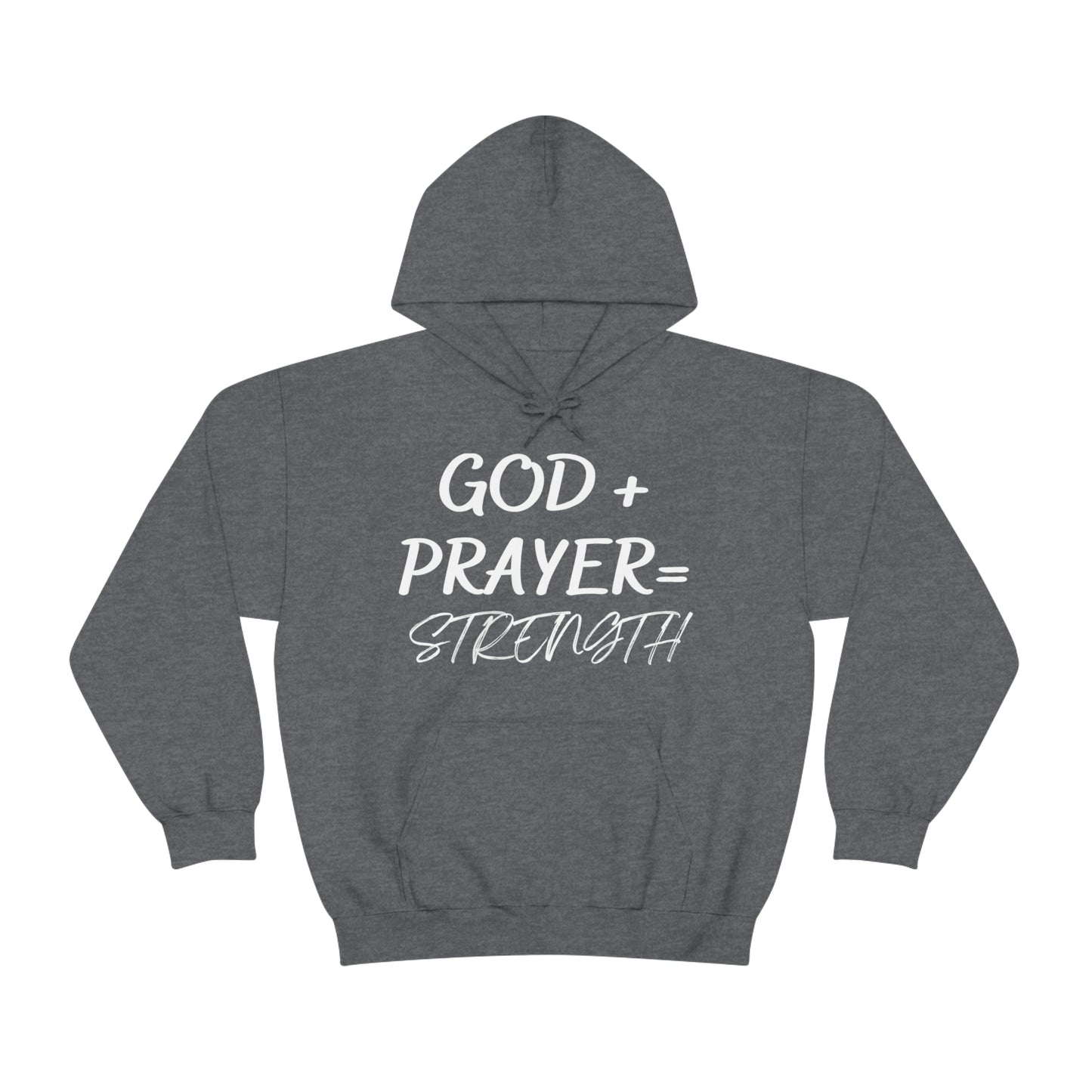 Hooded Sweatshirt W/White GOD+PRAYER