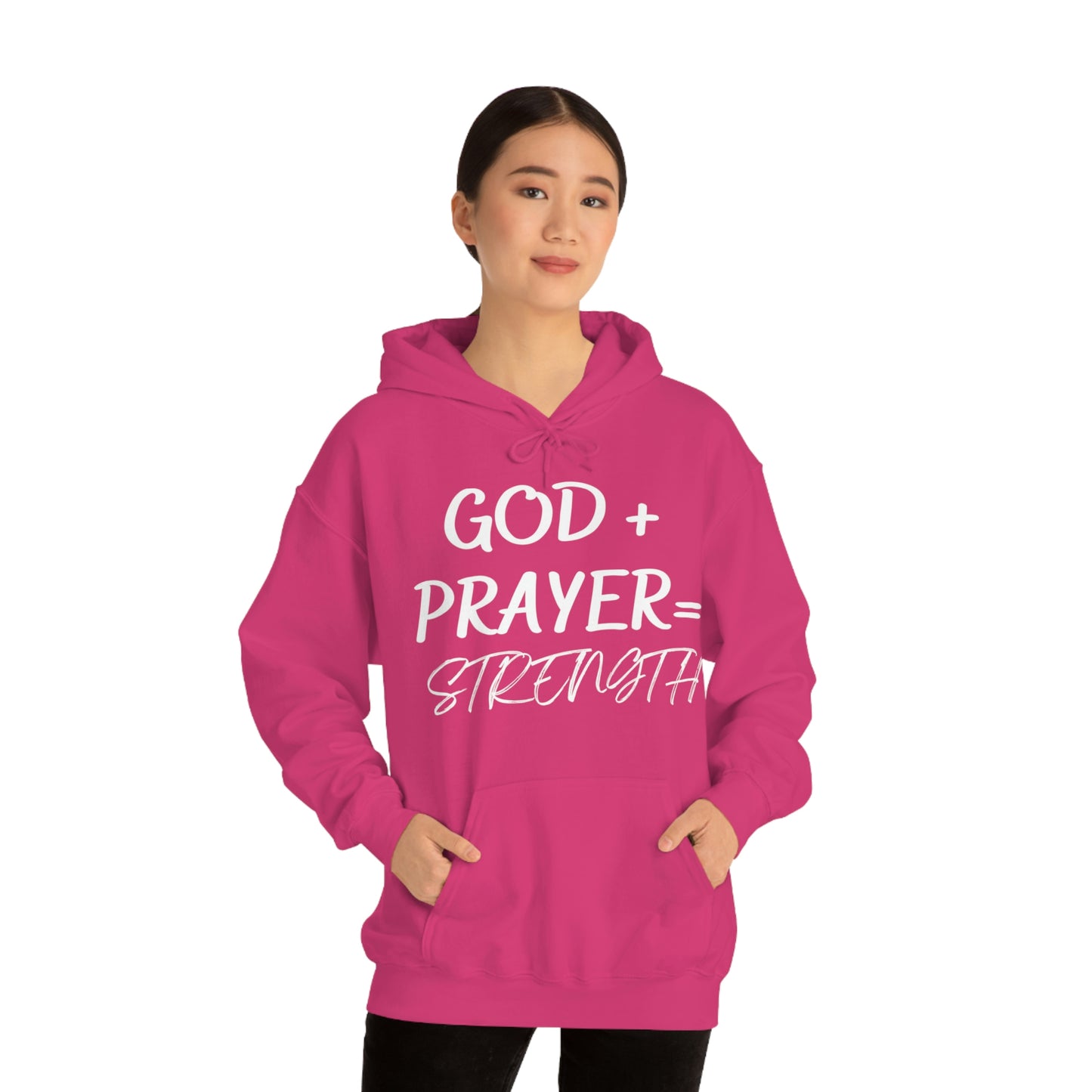 Hooded Sweatshirt W/White GOD+PRAYER