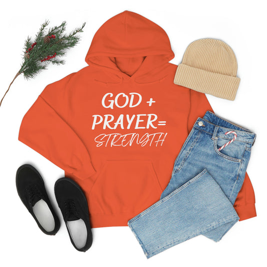 Hooded Sweatshirt W/White GOD+PRAYER