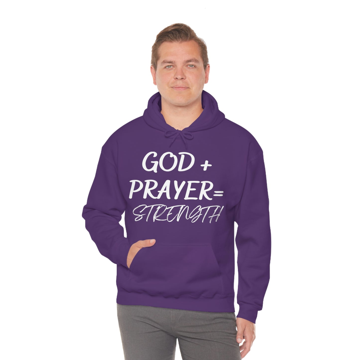 Hooded Sweatshirt W/White GOD+PRAYER