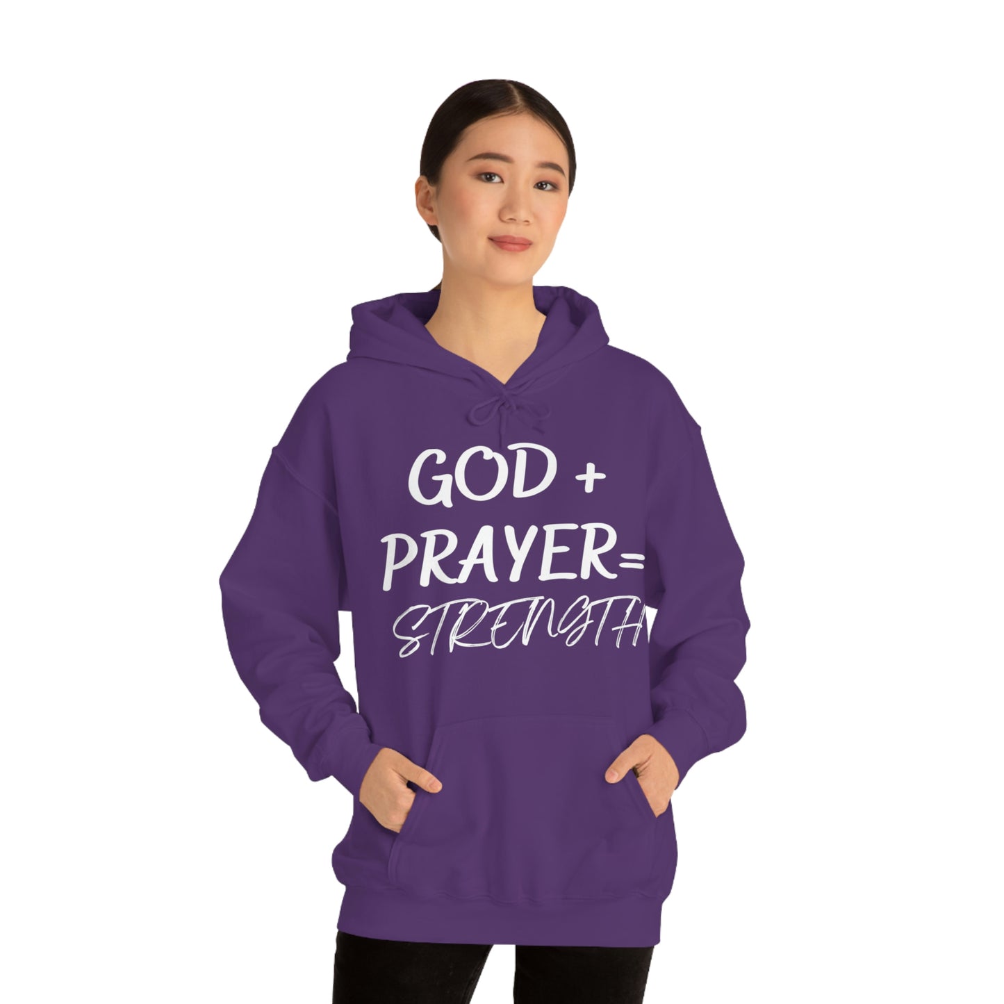 Hooded Sweatshirt W/White GOD+PRAYER